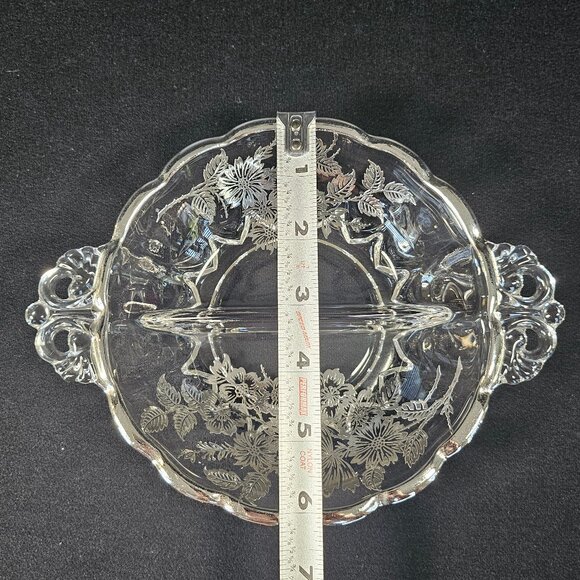 Silver City Blossom Time Divided Relish Dish Handles With Sterling Silver Overla - Picture 9 of 10